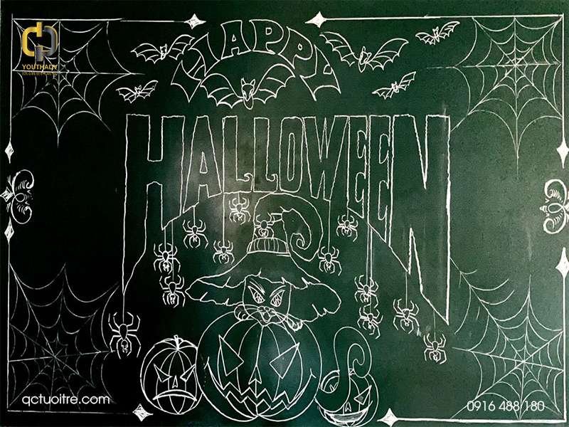 ve-bang-halloween-voi-mang-nhen-va-hinh-ma