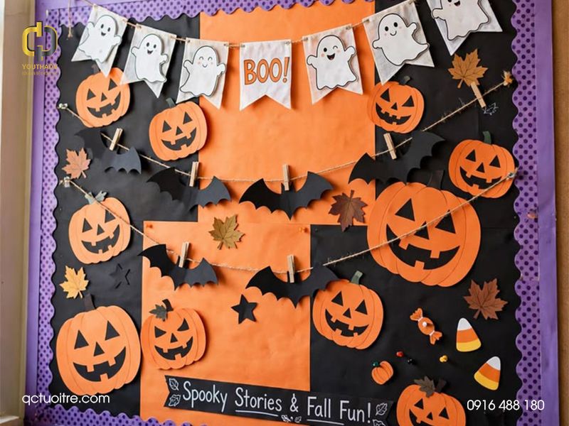 trang-tri-bang-halloween-voi-bi-ngo-va-hinh-doi